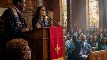 AOC at Sen. Warnock’s Church — Media Skips Christian Nationalism
