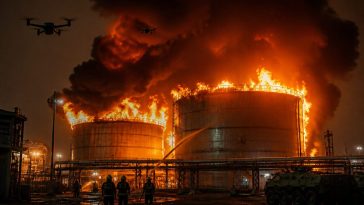 Zelenskyy’s Drones Torch Russian Oil Depots as NATO Risk Grows