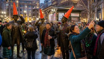 Tartan Army Turns Boston Statues Into Cone Pranks, Mayor Wu Silent