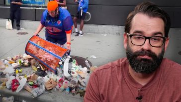 Watch This Obese DEI Executive Steal A Trash Can