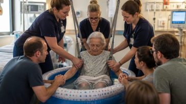 ICU Nurses Turn Kiddie Pool into Bedside Baptism for Dying Mom