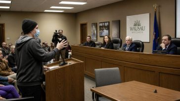 Masked Speaker Tells Mayor Kaohly Her to Abolish Private Property