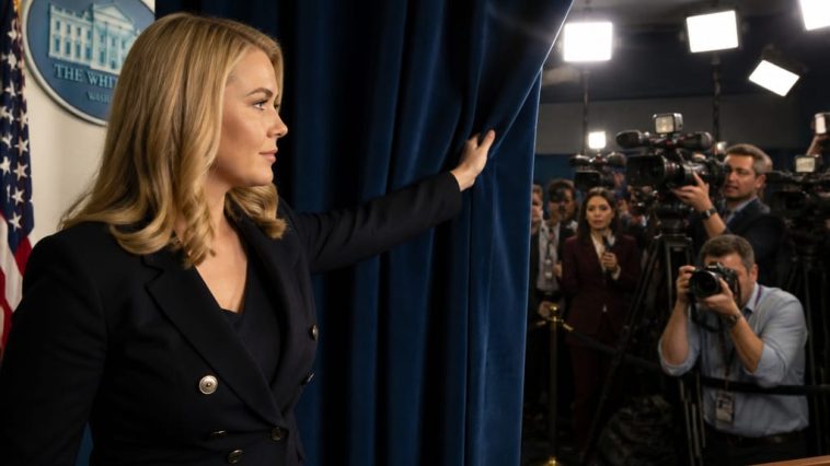Karoline Leavitt Outs Press Corps as Briefing Room Theater
