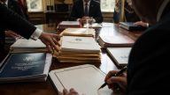 President Donald Trump orders OMB's Russ Vought to draft NIH veto order