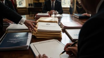President Donald Trump orders OMB's Russ Vought to draft NIH veto order