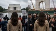 President Trump Asks Who’s Paying Woman Spotted at Two D.C. Protests