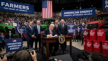President Donald Trump Signs Onstage Diesel Relief Order in Nebraska